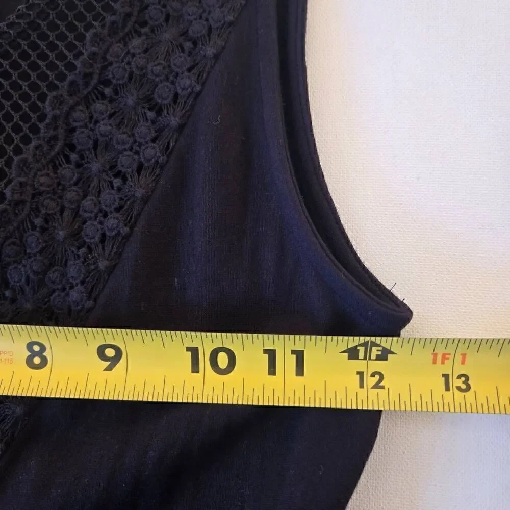 French Connection Womens Lace Trim V-Neck Sleeveless Jumpsuit Black Size 0